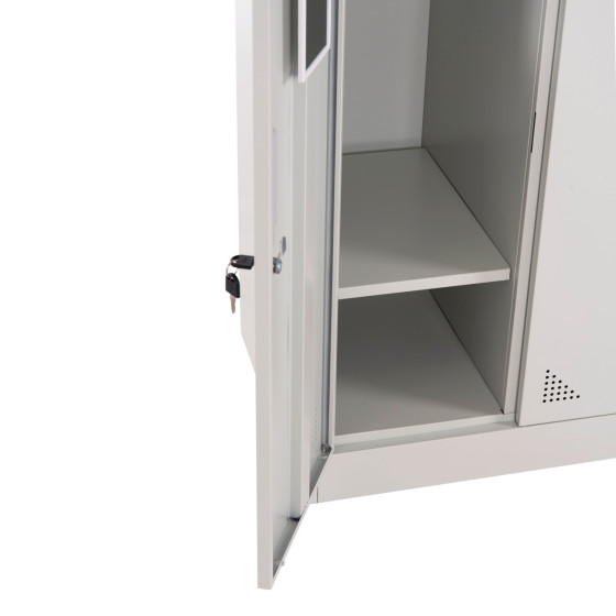 LOCKER METALLIC BRAILA HM5546.11 6 CABINETS WITH KEY LOCKS IN LIGHT GREY 90x45x185Hcm.