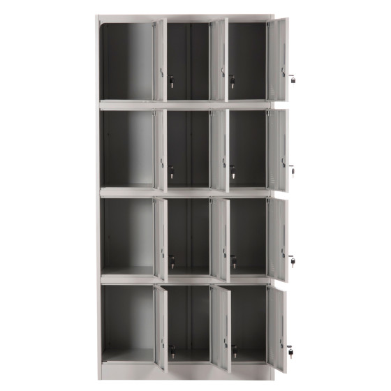 LOCKER METALLIC WITH 12 CABINETS WITH KEY LOCKS BEXLEY HM5637.11 LIGHT GREY 90x45x185Hcm.