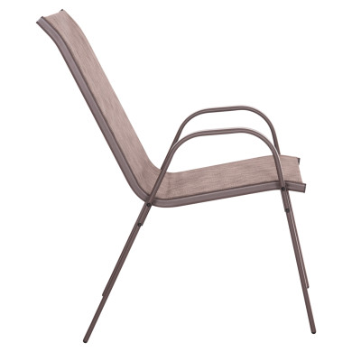 OUTDOOR ARMCHAIR LEON HM5000.42 BROWN METAL FRAME & TEXTILENE-4PCS SET- 55x70x91Hcm.