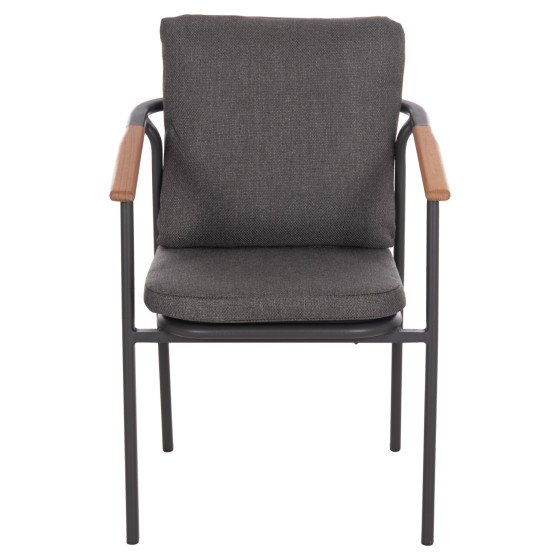 ALUMINUM DINING CHAIR SENTI HM6204.01 FRAME & OLEFIN FABRIC IN DARK GREY 60x55.5x90Hcm.