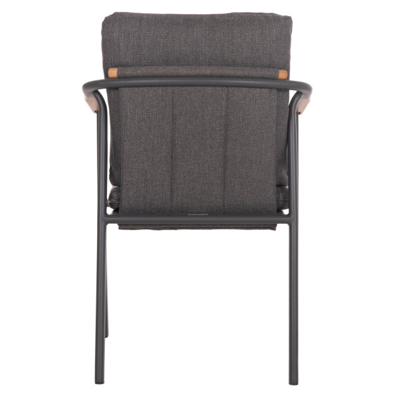 ALUMINUM DINING CHAIR SENTI HM6204.01 FRAME & OLEFIN FABRIC IN DARK GREY 60x55.5x90Hcm.