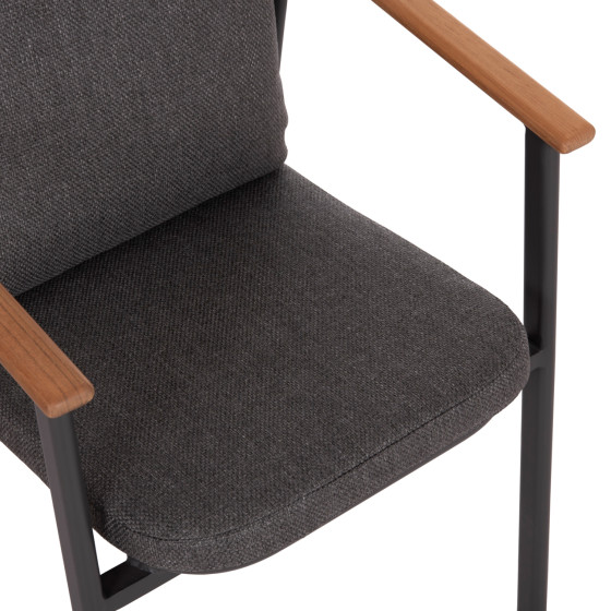 ALUMINUM DINING CHAIR SENTI HM6204.01 FRAME & OLEFIN FABRIC IN DARK GREY 60x55.5x90Hcm.