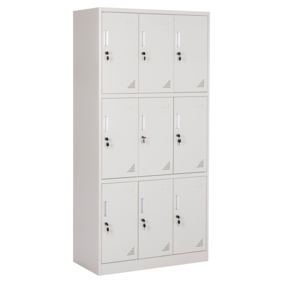 ΦΟΡΙΑΜΟΣ ΜΕΤΑΛΛΙΚΟΣ MALMOE HM5636.11 9 ΝΤΟΥΛΑΠΑΚΙΑ ΜΕ ΚΛΕΙΔΑΡΙΕΣ-ΓΚΡΙ 90x45x185Υεκ.