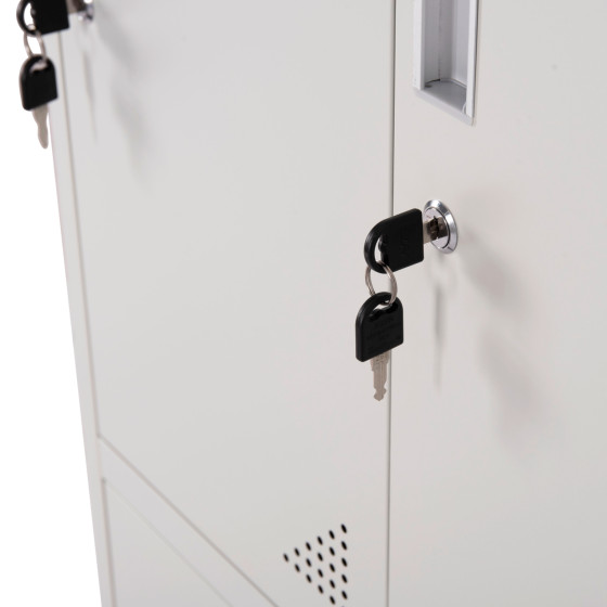 LOCKER METALLIC MALMOE HM5636.11 9 CABINETS WITH KEY LOCKS IN LIGHT GREY 90x45x185Hcm.