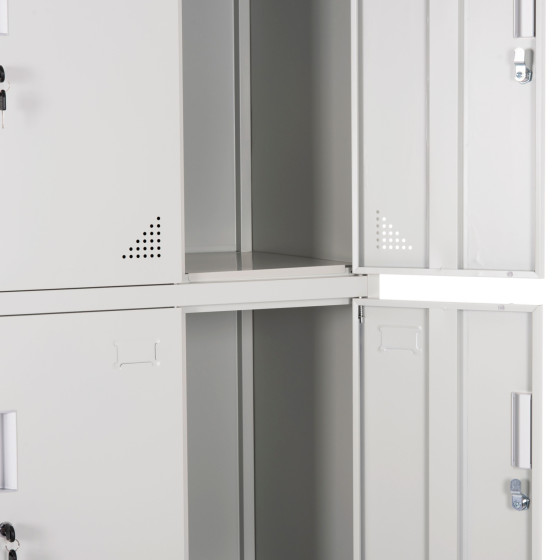 LOCKER METALLIC MALMOE HM5636.11 9 CABINETS WITH KEY LOCKS IN LIGHT GREY 90x45x185Hcm.
