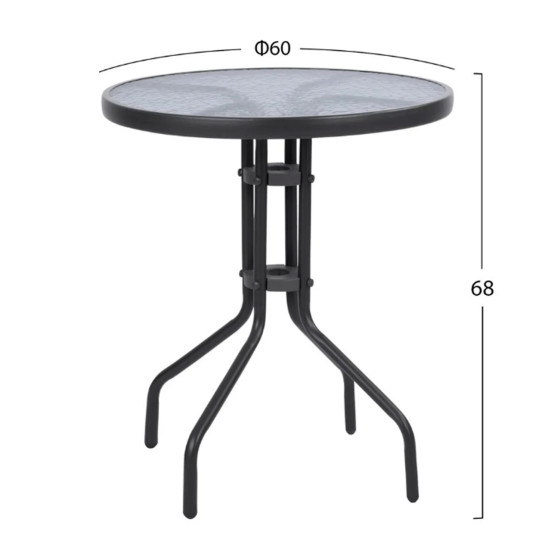 OUTDOOR DINING SET 3PCS LIMA HM21110 TABLE & 2 ARMCHAIRS- GREY COLOR