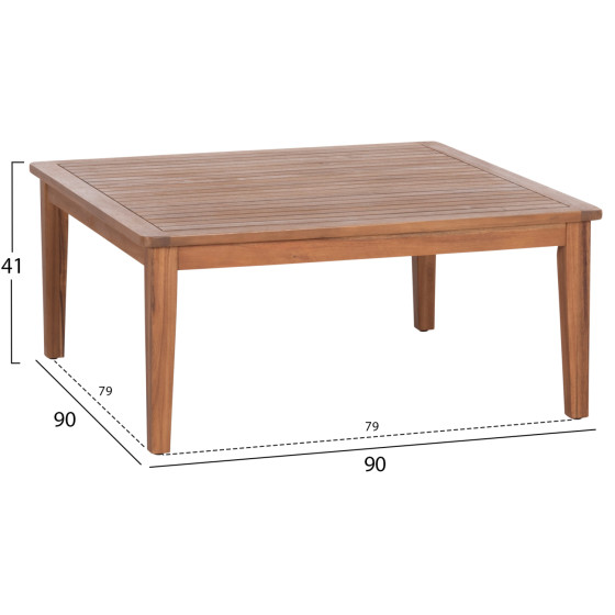 OUTDOOR LOUNGE CORNER 3PCS SET SANJI HM6223 ACACIA WOOD-ALUMINUM FRAME-ROPE