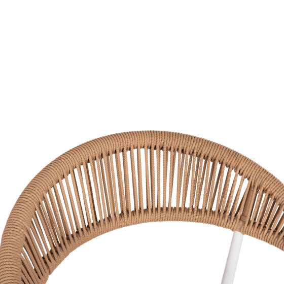 OUTDOOR DINING CHAIR BERG HM6284.01 ALUMINUM & TEXTILENE IN WHITE--P.E.TWISTED RATTAN 55x56x79Hcm.