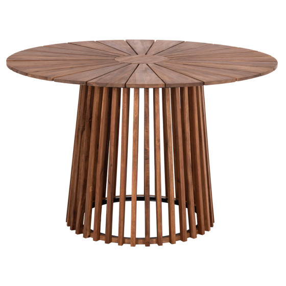 OUTDOOR DINING TABLE CRISTOBAL HM6234 ACACIA WOOD-METAL Φ120x76Hcm.