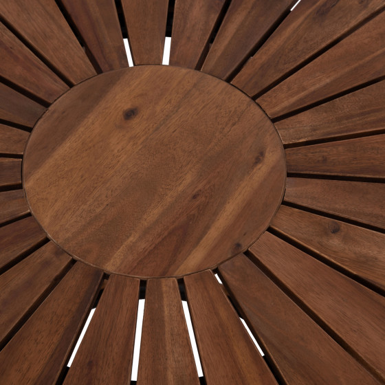 OUTDOOR DINING TABLE CRISTOBAL HM6234 ACACIA WOOD-METAL Φ120x76Hcm.