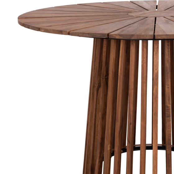 OUTDOOR DINING TABLE CRISTOBAL HM6234 ACACIA WOOD-METAL Φ120x76Hcm.