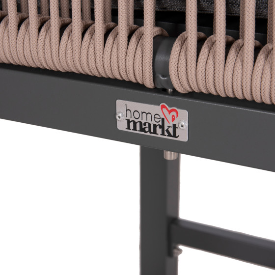 BAR STOOL MEDIUM HEIGHT HOWARD HM5791.21 ALUMINUM IN ANTHRACITE--BEIGE ROPE 47.5x55x94.5Hcm.