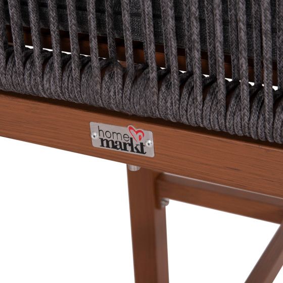 BAR STOOL MEDIUM HEIGHT HOWARD HM5791.22 ALUMINUM IN BROWN--DARK GREY ROPE 47.5x55x94.5Hcm.