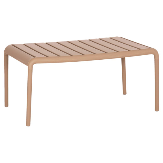 OUTDOOR COFFEE TABLE KORVER HM6334.04 POLYPROPYLENE IN CAPPUCCINO 100x60x46Hcm.