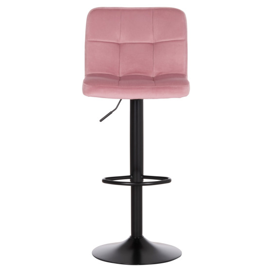 BAR STOOL SWIVELING DIANA HM202.42 DUSTY PINK VELVET--BLACK MATTE METAL 44x52x109Hcm.