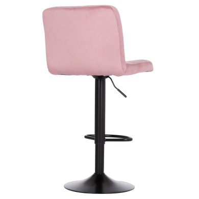 BAR STOOL SWIVELING DIANA HM202.42 DUSTY PINK VELVET--BLACK MATTE METAL 44x52x109Hcm.