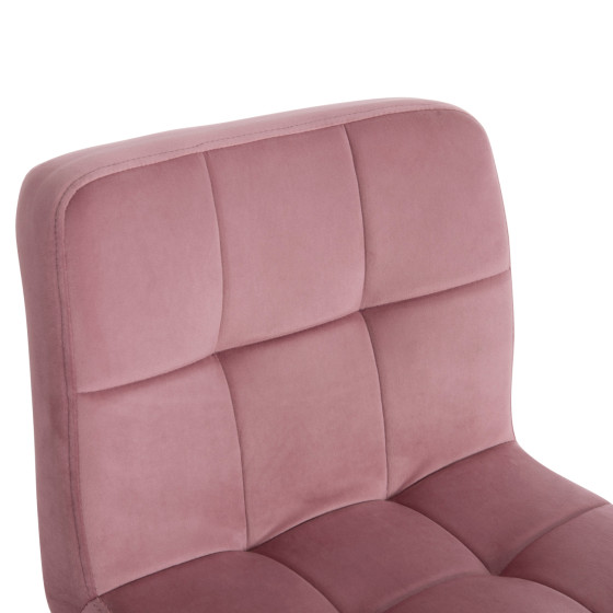 BAR STOOL SWIVELING DIANA HM202.42 DUSTY PINK VELVET--BLACK MATTE METAL 44x52x109Hcm.