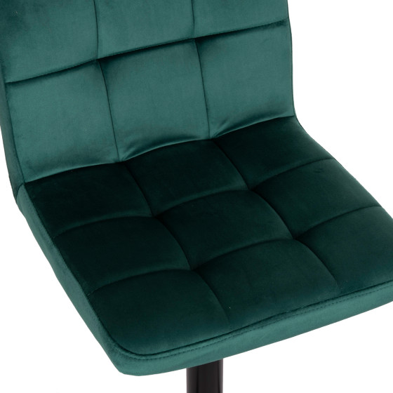 BAR STOOL SWIVELING DIANA HM202.43 CYPRESS GREEN VELVET--BLACK MATTE METAL 44x52x109Hcm.