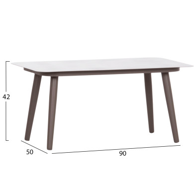 OUTDOOR LOUNGE 4PCS SET FREJA HM6057.04 ALUMINUM IN CAPPUCCINO-PE RATTAN & CUSHIONS IN BEIGE