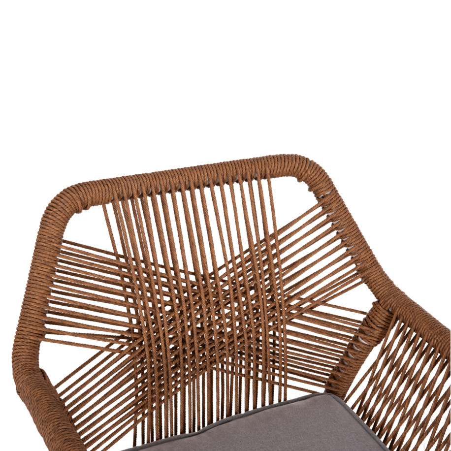 DINING ARMCHAIR TOPIN HM6048.11 ALUMINUM WHITE-P.E. RATTAN BEIGE 59x63x81Hcm