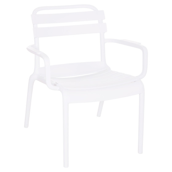 POLYPROPYLENE LOUNGE ARMCHAIR KORVER HM6333.01 WHITE 63.5x65x76Hcm.