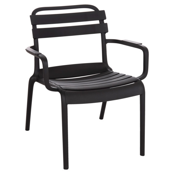 POLYPROPYLENE LOUNGE ARMCHAIR KORVER HM6333.02 BLACK 63.5x65x76Hcm.