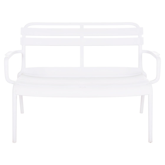 POLYPROPYLENE 2-SEATER BENCH KORVER HM6332.01 WHITE 113x65x76Hcm.