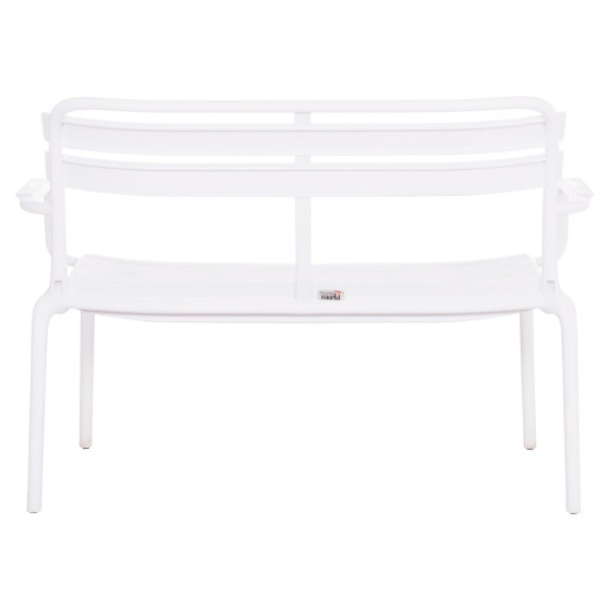POLYPROPYLENE 2-SEATER BENCH KORVER HM6332.01 WHITE 113x65x76Hcm.