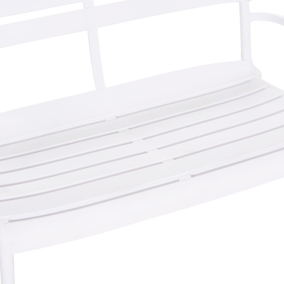 POLYPROPYLENE 2-SEATER BENCH KORVER HM6332.01 WHITE 113x65x76Hcm.