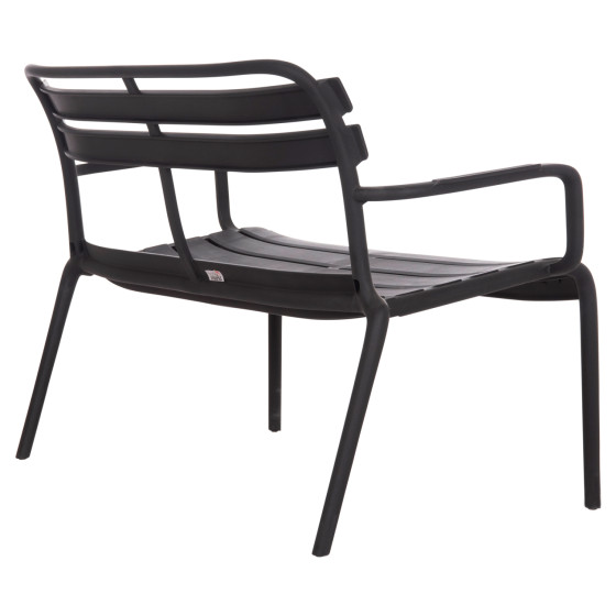 POLYPROPYLENE 2-SEATER BENCH KORVER HM6332.02 BLACK 113x65x76Hcm.