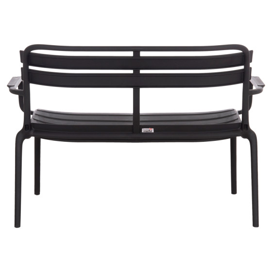 POLYPROPYLENE 2-SEATER BENCH KORVER HM6332.02 BLACK 113x65x76Hcm.