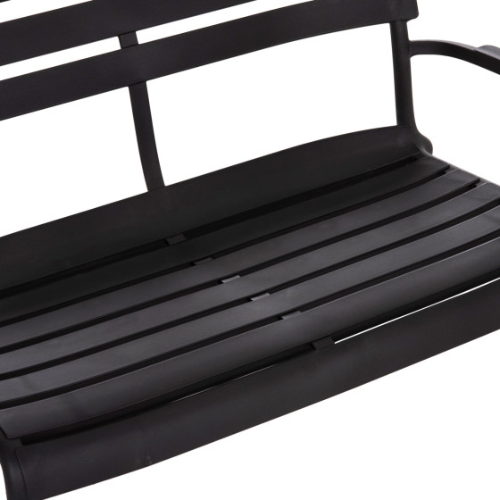 POLYPROPYLENE 2-SEATER BENCH KORVER HM6332.02 BLACK 113x65x76Hcm.