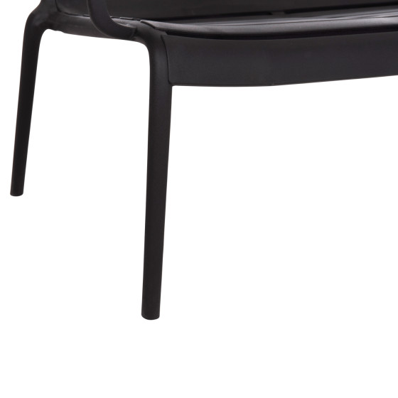 POLYPROPYLENE 2-SEATER BENCH KORVER HM6332.02 BLACK 113x65x76Hcm.