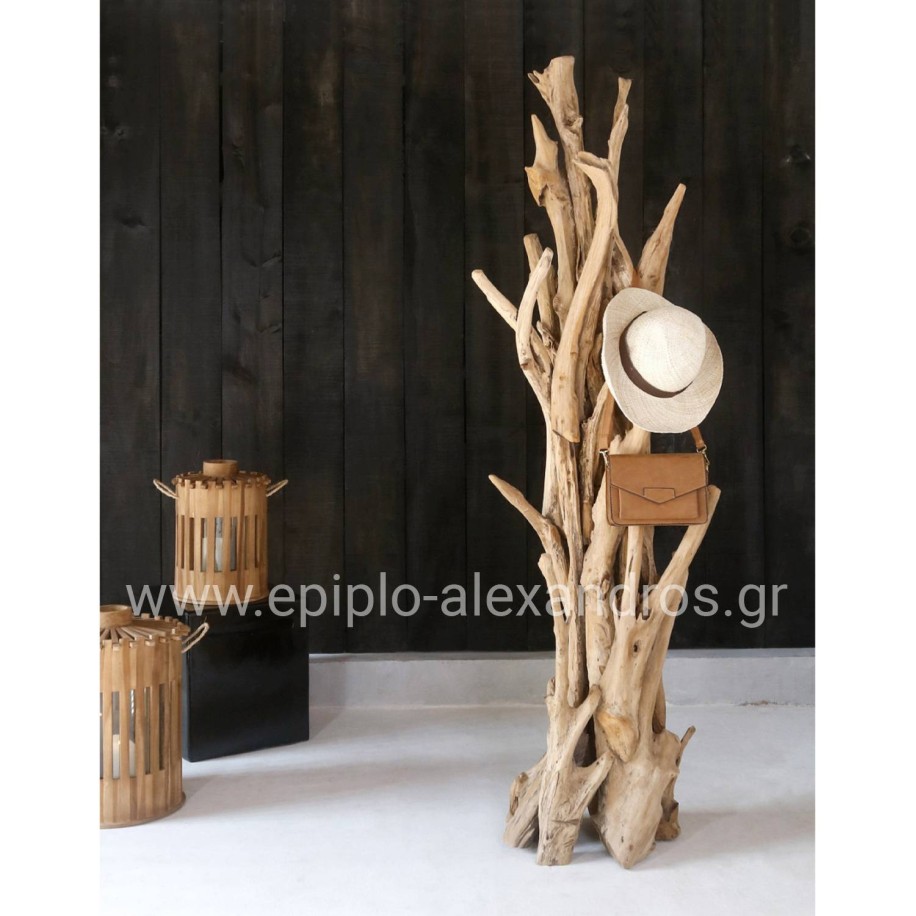 FLOOR STANDING HANGER HM9367 SOLID TEAK NATURAL 36x30x183Hcm.