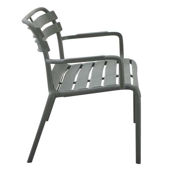 POLYPROPYLENE 2-SEATER BENCH KORVER HM6332.05 DARK OLIVE GREEN 113x65x76Hcm.