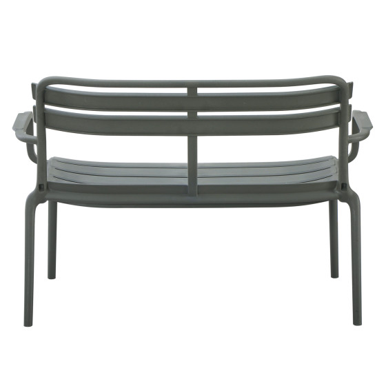 POLYPROPYLENE 2-SEATER BENCH KORVER HM6332.05 DARK OLIVE GREEN 113x65x76Hcm.