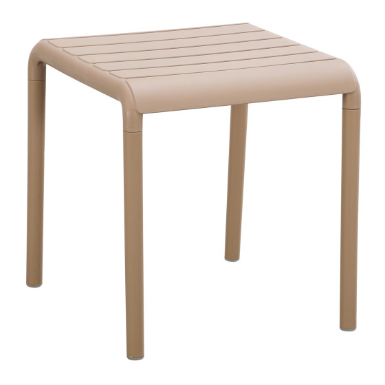 OUTDOOR SQUARE COFFEE TABLE KORVER HM6335.04 POLYPROPYLENE IN CAPPUCCINO 45x45x47Hcm.