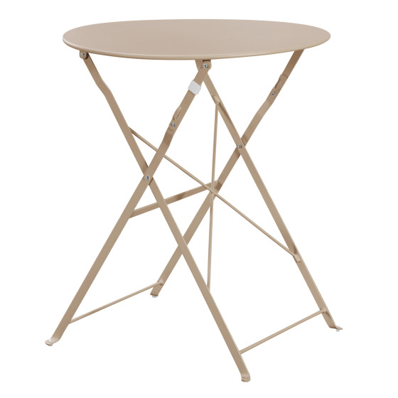OUTDOOR ROUND FOLDABLE TABLE SOPHIE HM6336.04 METAL IN CAPPUCCINO Φ60x70Hcm.