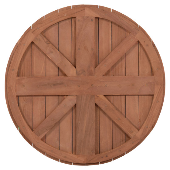 ΕΠΙΦΑΝΕΙΑ ΤΡΑΠΕΖΙΟΥ ΣΤΡΟΓΓΥΛΗ HM18132 ΞΥΛΟ TEAK--ΦΥΣΙΚΟ Φ60x4(πάχος)εκ.