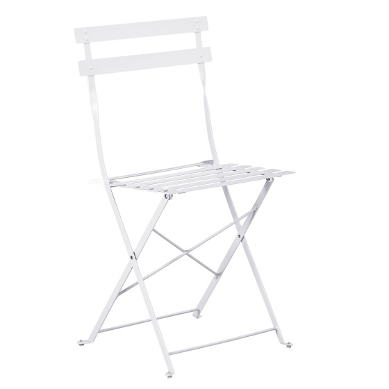 FOLDING CHAIR SOPHIE HM6337.01 METALLIC IN WHITE 41x43x80Hcm.