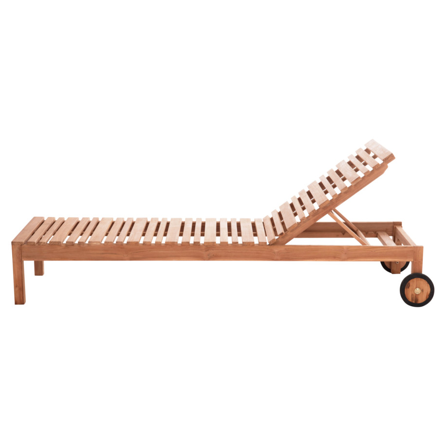 SUN LOUNGER WITH WHEELS STELLANO HM6159 TEAK WOOD IN NATURAL COLOR 200x65x31Hcm.