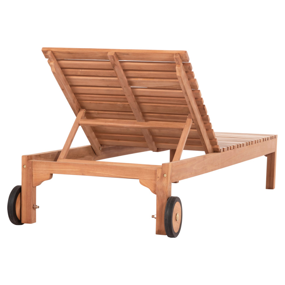 SUN LOUNGER WITH WHEELS STELLANO HM6159 TEAK WOOD IN NATURAL COLOR 200x65x31Hcm.