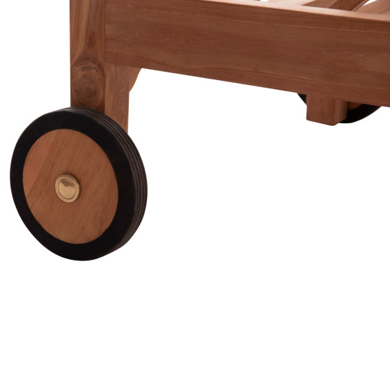 SUN LOUNGER WITH WHEELS STELLANO HM6159 TEAK WOOD IN NATURAL COLOR 200x65x31Hcm.