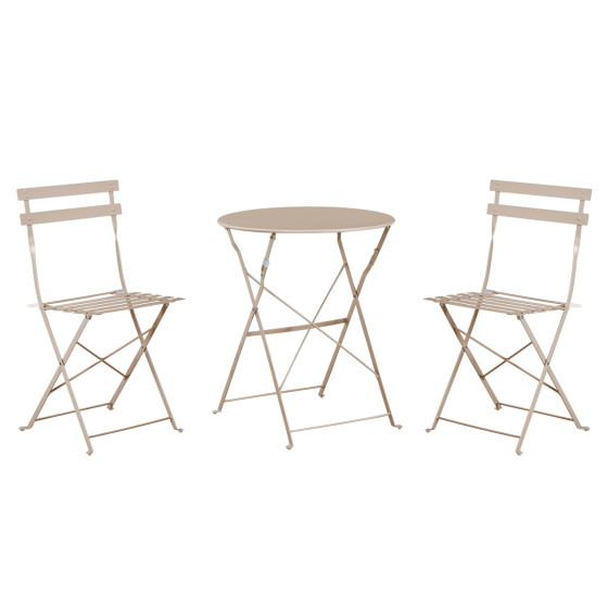 DINING SET 3PCS FOLDABLE SOPHIE HM21118.04 METALLIC IN CAPPUCCINO COLOR