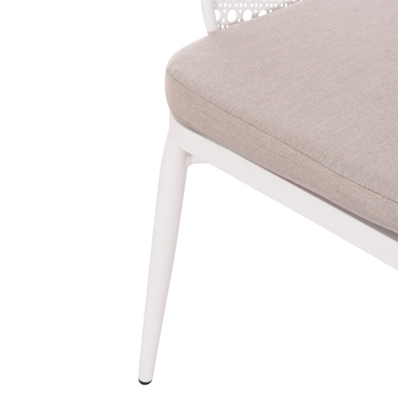 OUTDOOR LOUNGE SET 3PCS OREGO HM21107.02 ALUMINUM & METAL IN WHITE COLOR