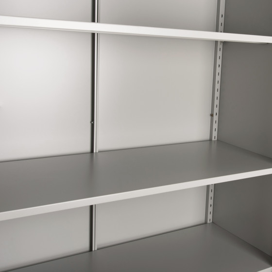 WARDROBE METALLIC WITH LEGS CLOD HM11998 2-LEAF WITH DIVIDER- LIGHT GREY 90Χ40Χ190Hcm.