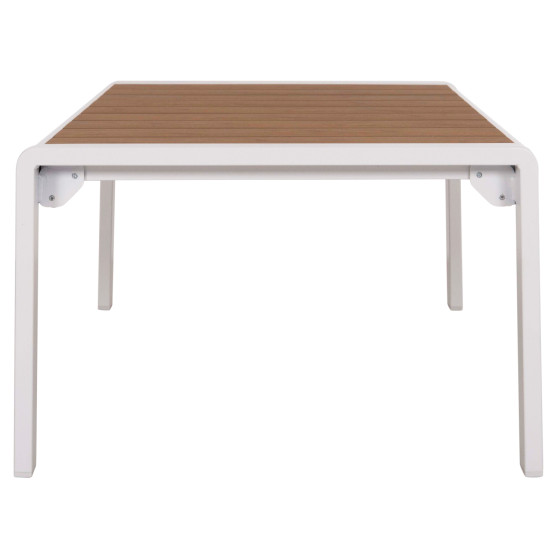 SUNLOUNGER SIDE TABLE BENTRY HM6276.01 ALUMINUM IN WHITE--POLYWOOD 100x56x35Hcm.