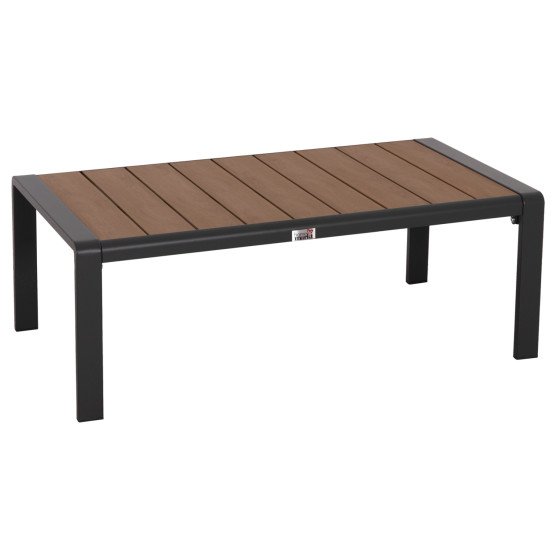 SUNLOUNGER SIDE TABLE BENTRY HM6276.03 ALUMINUM IN DARK GREY--POLYWOOD 100x56x35Hcm.