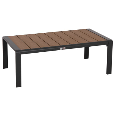 SUNLOUNGER SIDE TABLE BENTRY HM6276.03 ALUMINUM IN DARK GREY--POLYWOOD 100x56x35Hcm.