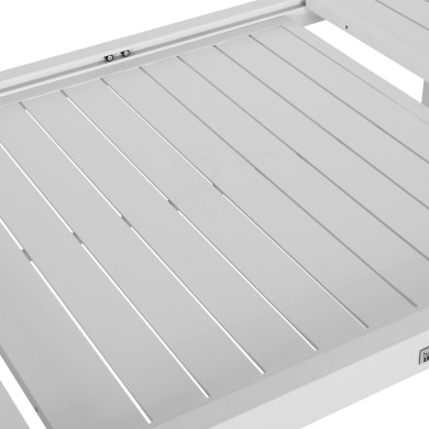 EXTENDABLE DINING TABLE KRUM HM6277.01 ALUMINUM IN WHITE 160-240x90x73Hcm.
